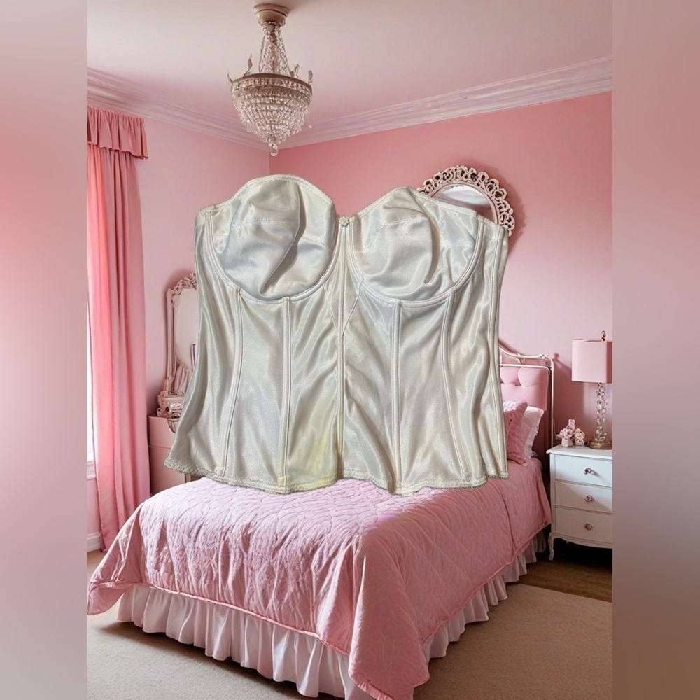 Stunning Head Turning DOMANIQUE WHITE BUSTIER 42D Sissy Cd Drag - Picture 3 of 4